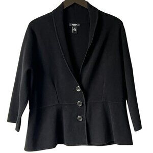 Alfani Women's 3 Button Peplum Jacket, Black, 2X